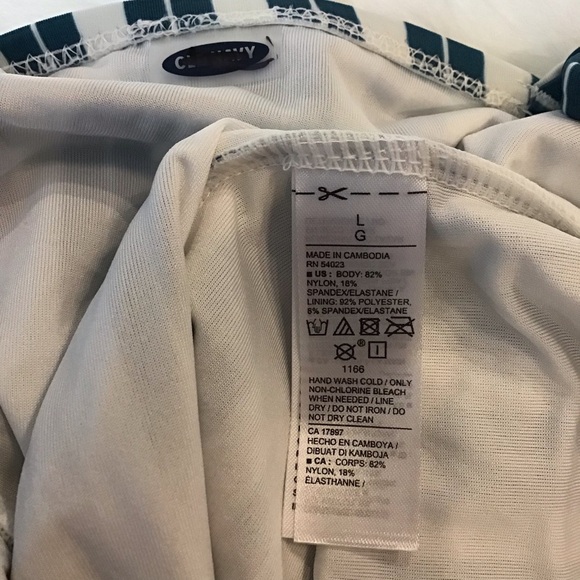 Old Navy Teal Striped Twist-Front One-Piece Swimsuit - Picture 10 of 11